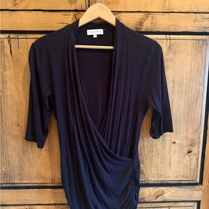 Michael Stars Black Draped Top
